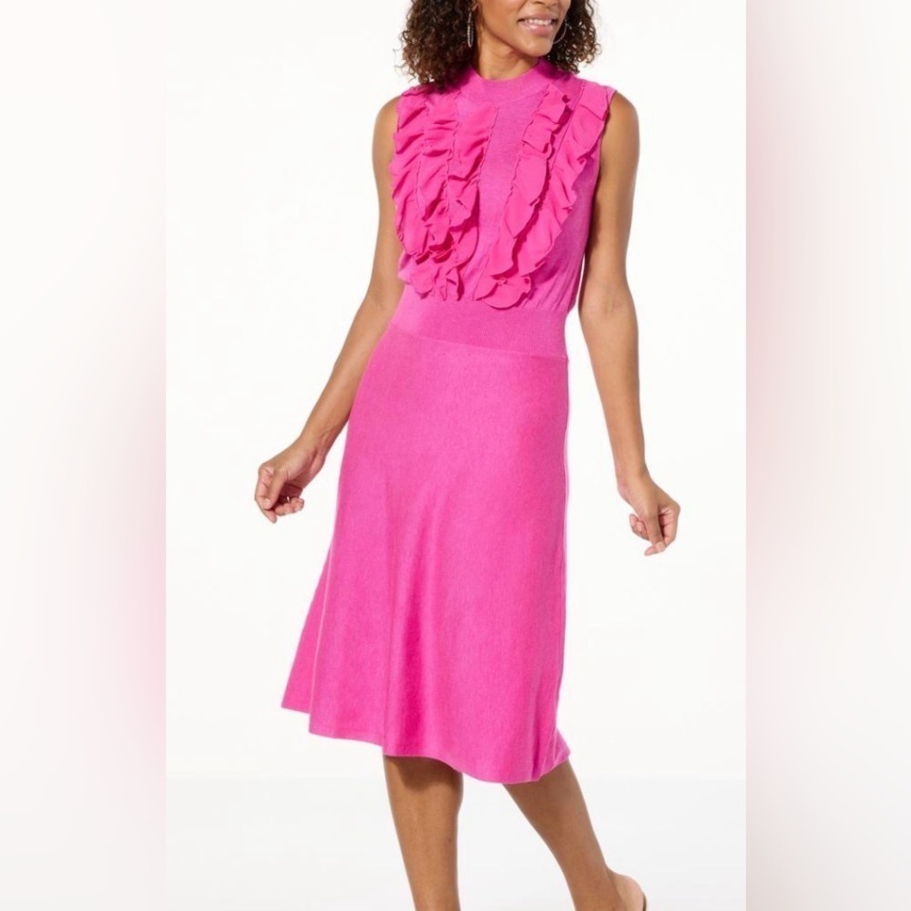 C Wonder Luxury Yarn Ruffle Neck Dress